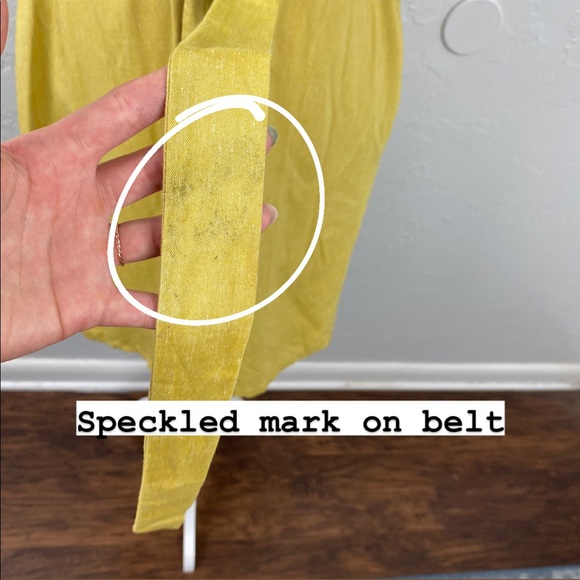 New York & Co x Eva Mendes yellow linen blend shirt dress Medium - Picture 13 of 15